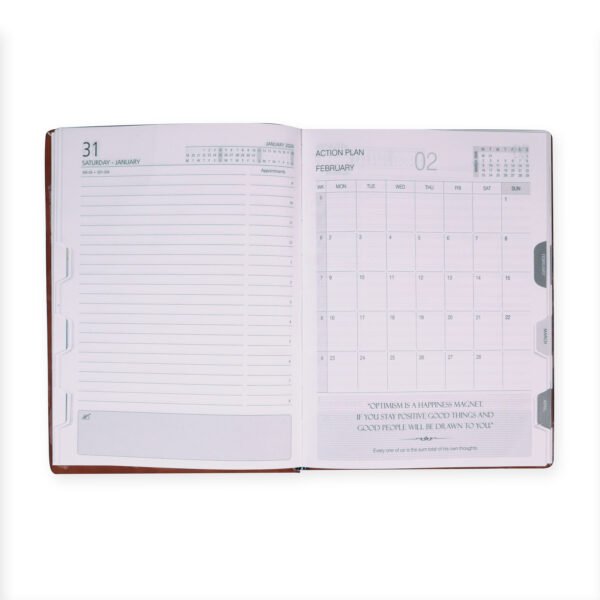 Ideal B5 One Date Planner Diary with Month Tabs - Image 3